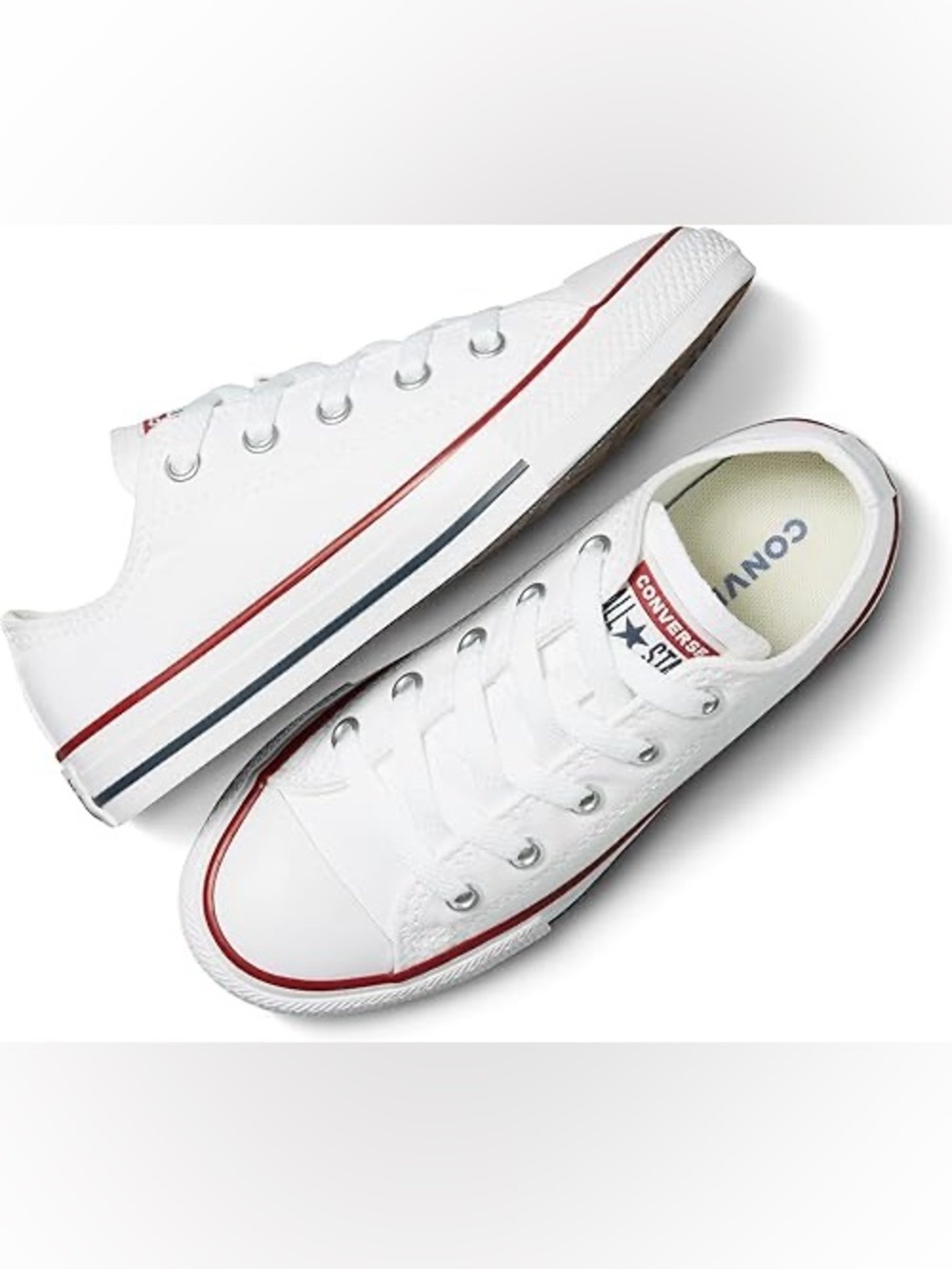 Converse All Stars Low Top White Canvas Sneakers Women’s 10 Men’s 8